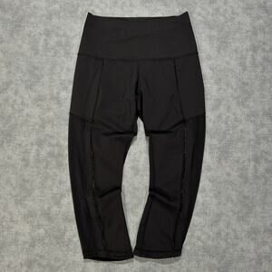 Lululemon Nulu High rise mesh panels crop leggings capris workout running wms 6